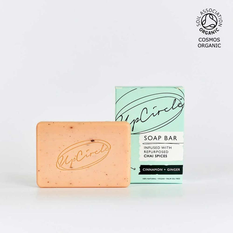 organic soap bar next to packaging