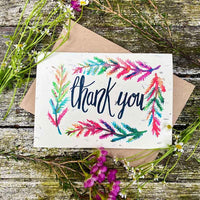 plantable thank you card in bright colours