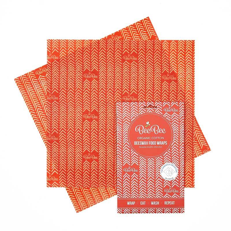 large beeswax wrap 2 pack sandwich pack