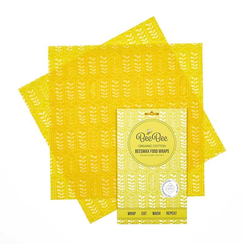 beebee wraps sandwich pack in yellow wheat print