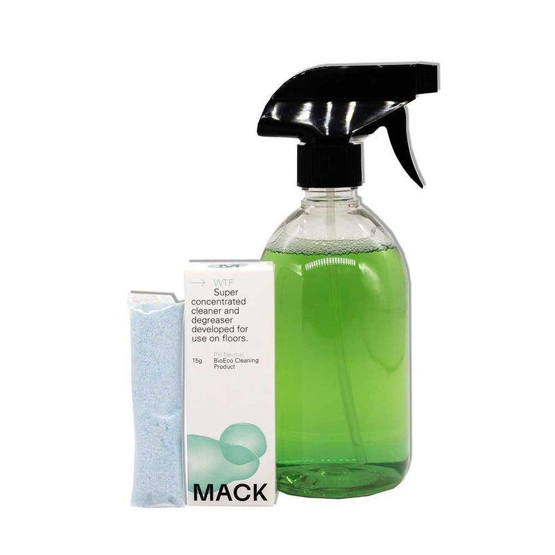mack eco floor cleaner refill next to bottle