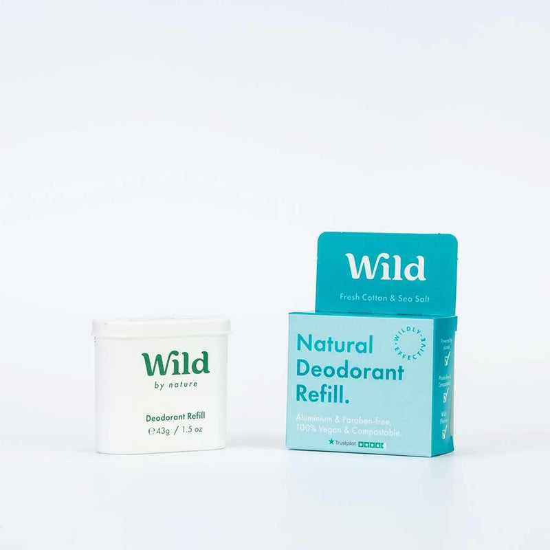 wild natural deodorant refill pack fresh cotton