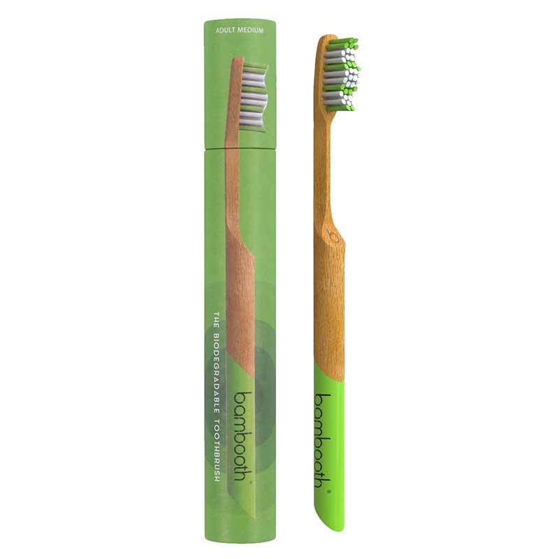 adult bambooth toothbrush in forest green
