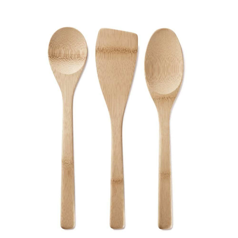 bamboo utensil set next to each other