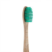 wooden toothbrush medium bristles in green