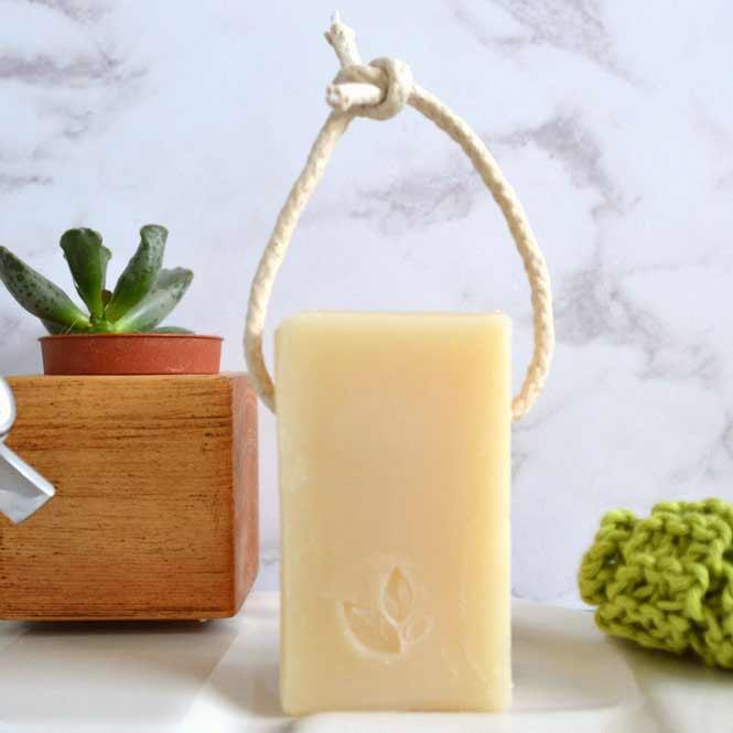 eco friendly extra large soap on a rope vegan and natural