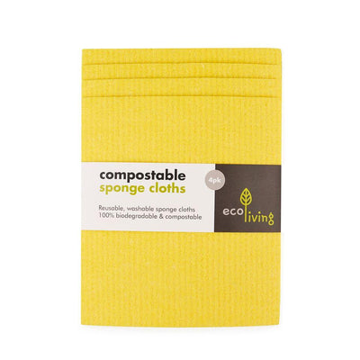 Compostable Sponge Cleaning Cloths (4 Pack) - The Friendly Turtle