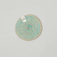 eco friendly coaster in turquoise
