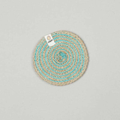 eco friendly coaster in turquoise