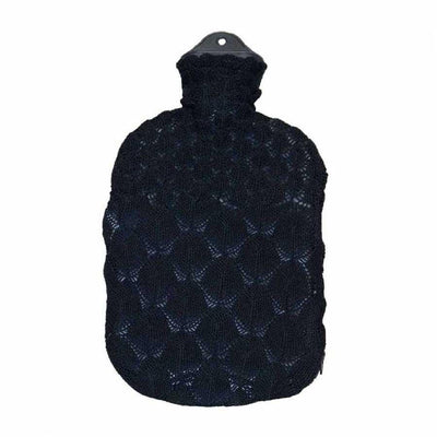 hot water bottle black knitted