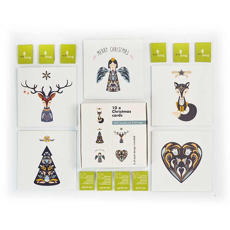 scandinavian recycled multipack christmas cards