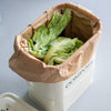 cabbage leafs inside a compostable food waste bag