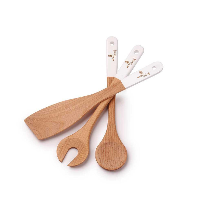ecoliving wooden kitchen servers on white background
