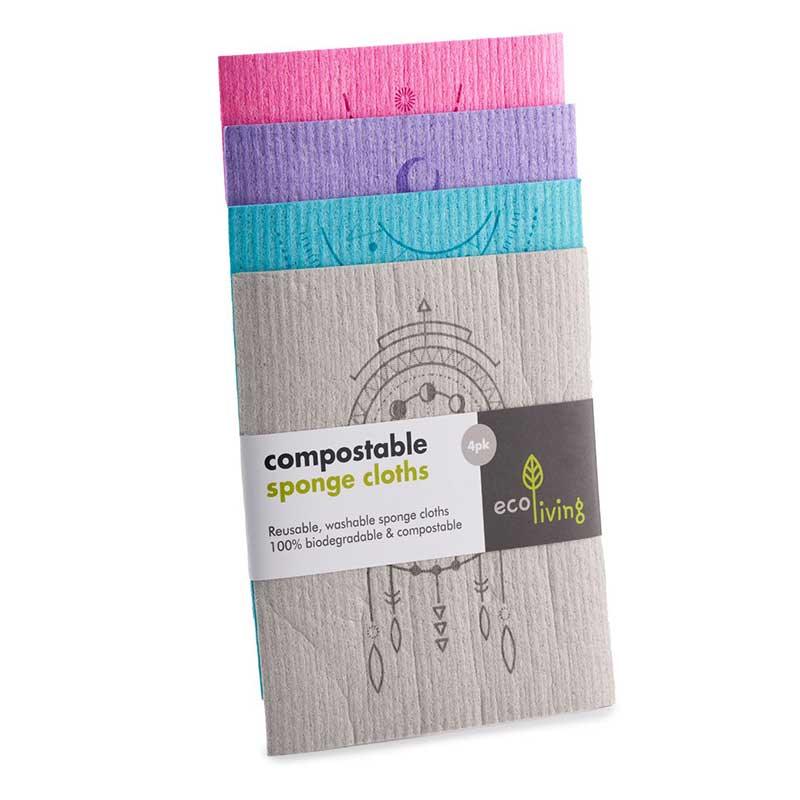 printed compostable sponge clothes