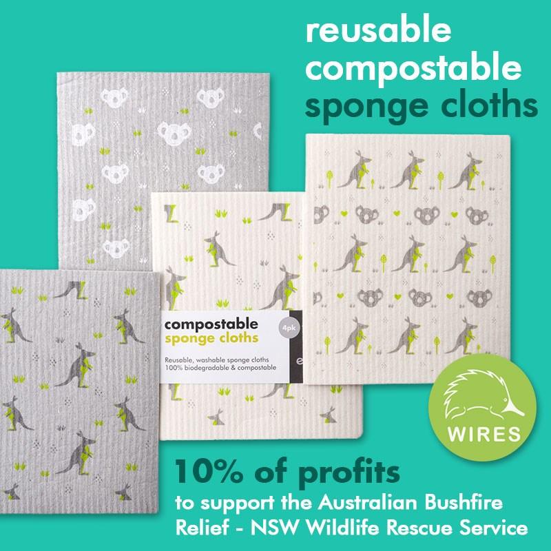 Compostable Sponge Cleaning Cloths - Wildlife Rescue - The Friendly Turtle