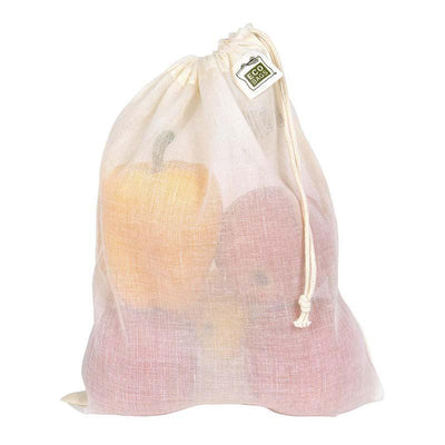 cotton drawstring reusable produce bags for plastic free living