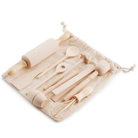 wooden mini cooking utensil set