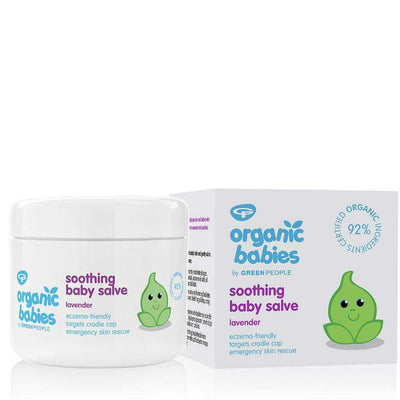 organic baby salve next to packaging