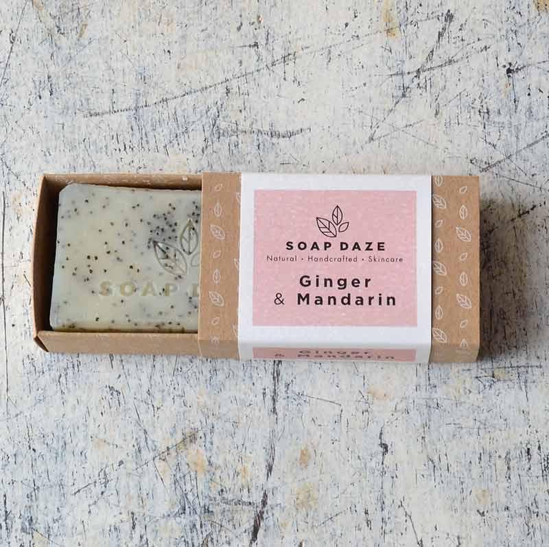 zero waste soap bar with ginger and mandarin