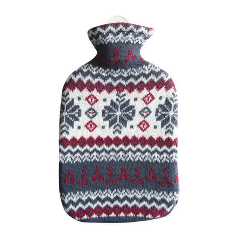 Natural Rubber Hot Water Bottle - Snow Flake Knitted