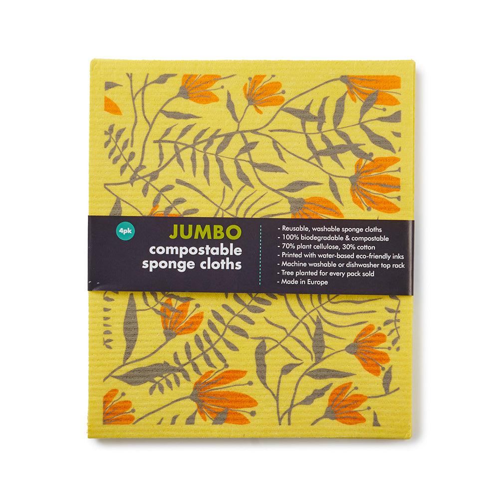 Jumbo Compostable Sponge Cleaning Cloths 4 Pack - The Friendly Turtle