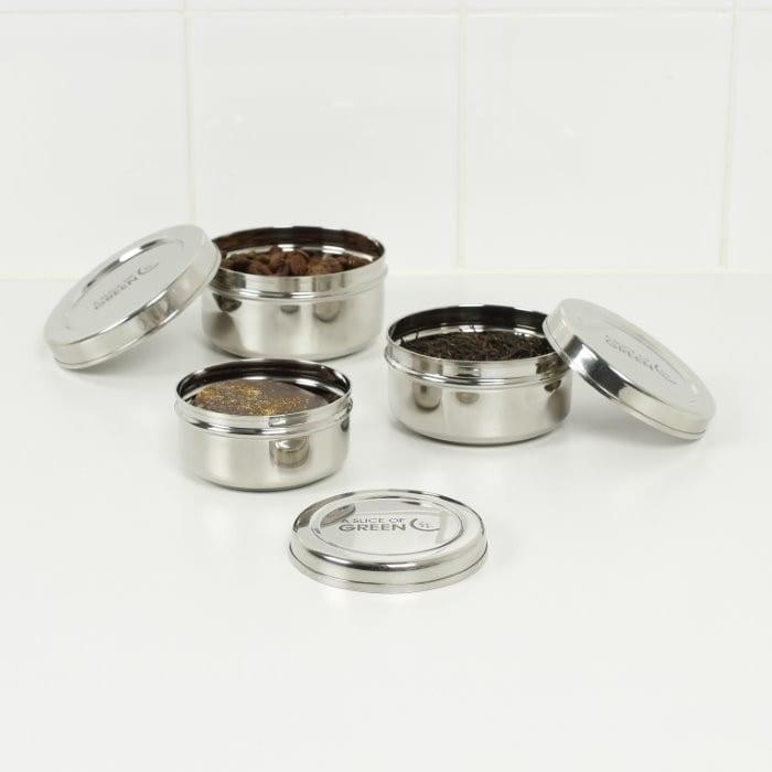 round stainless steel food containers with lids