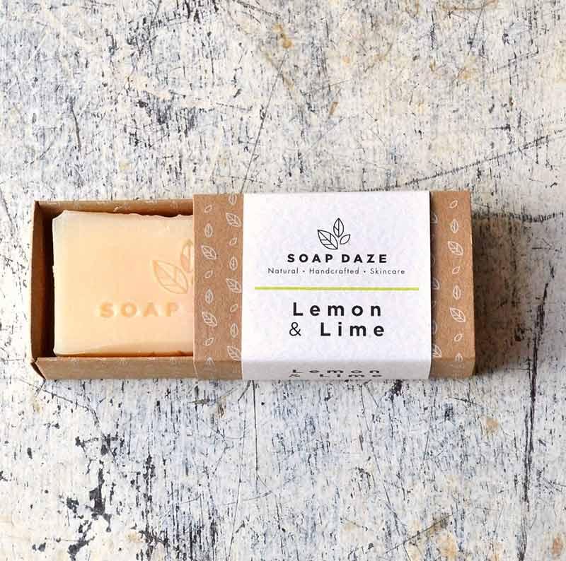 handmade bar of soap in sliding packaging