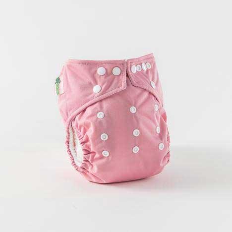 little lamb one size nappies in pink