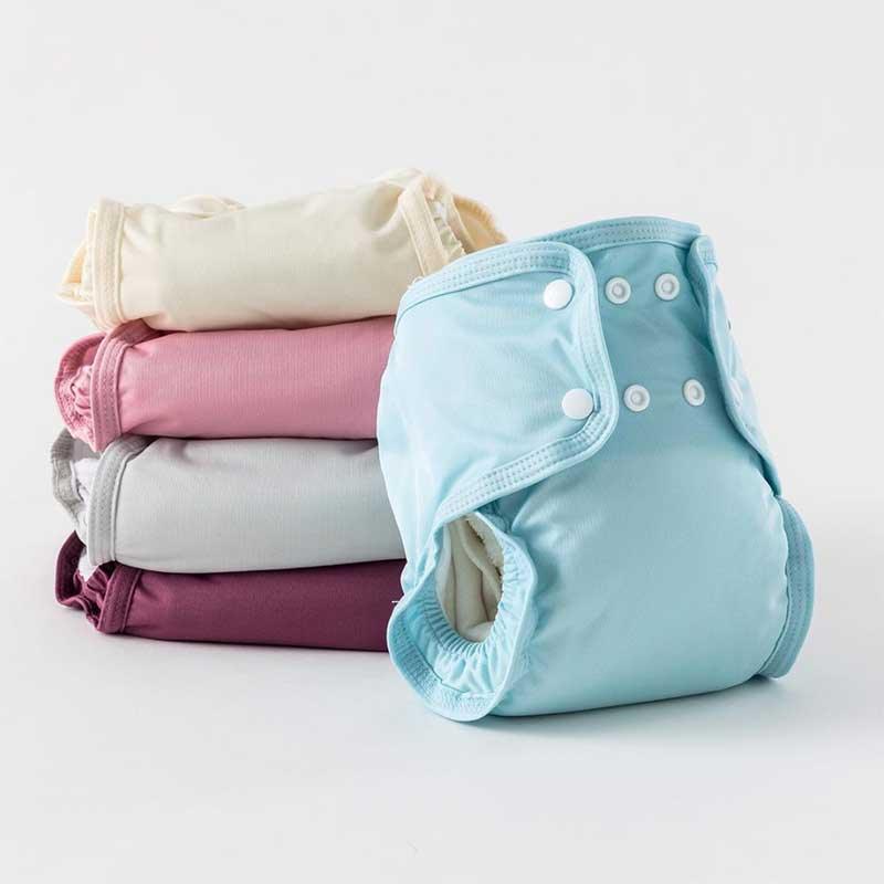 little lamb reusable nappy in blue