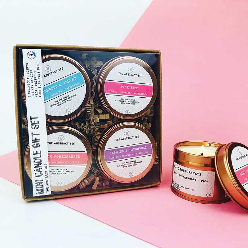 mini soy candle gift set in gift box