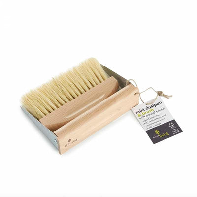 mini dustpan set made from wood