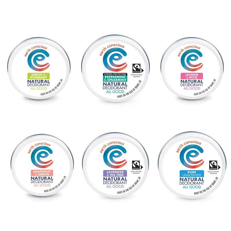 earth conscious natural deodorant tin collection