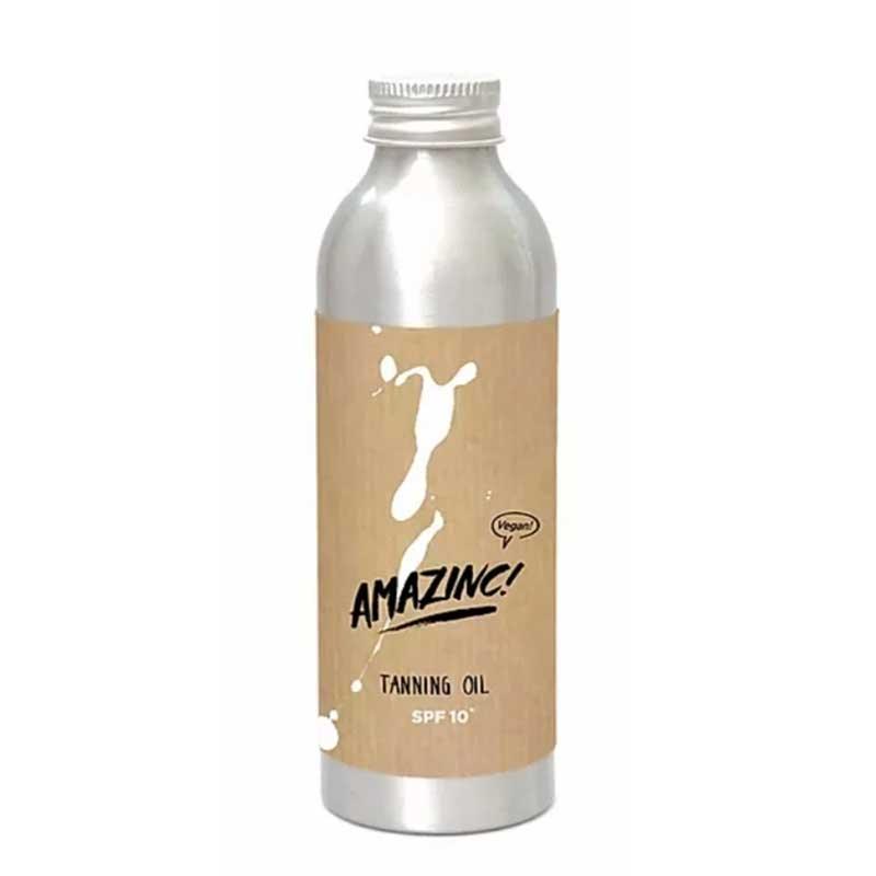 natural tanning oil in aluminium bottle