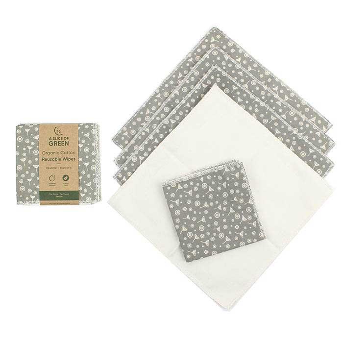 organic cotton reusable wipes sold in a 5 pack
