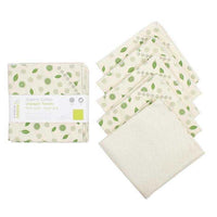organic cotton unpaper towels on white background