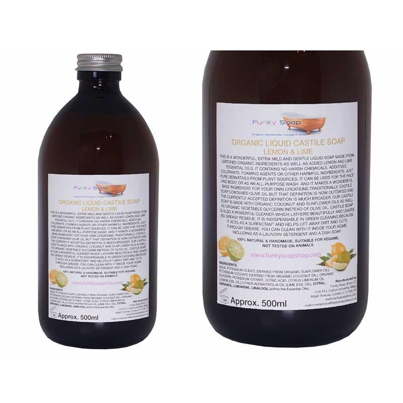 organic liquid castile soap lemon