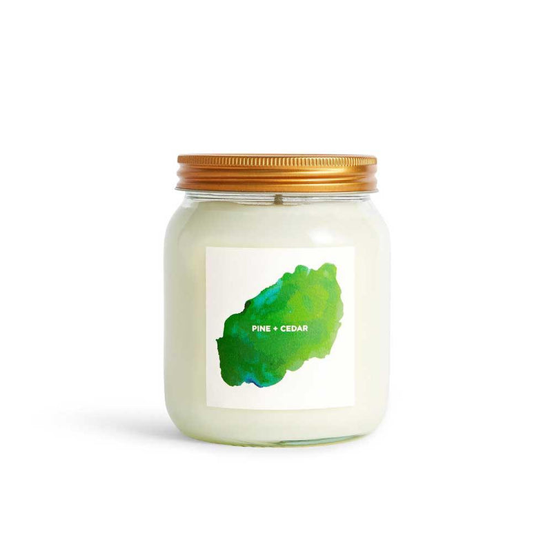 pine and cedar aromatherapy candle
