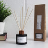 pink fizz reed diffuser next to packaging