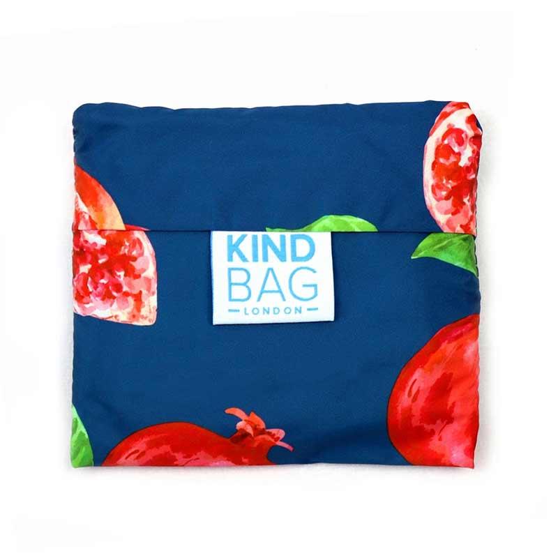 folded pomegranate shopping bag