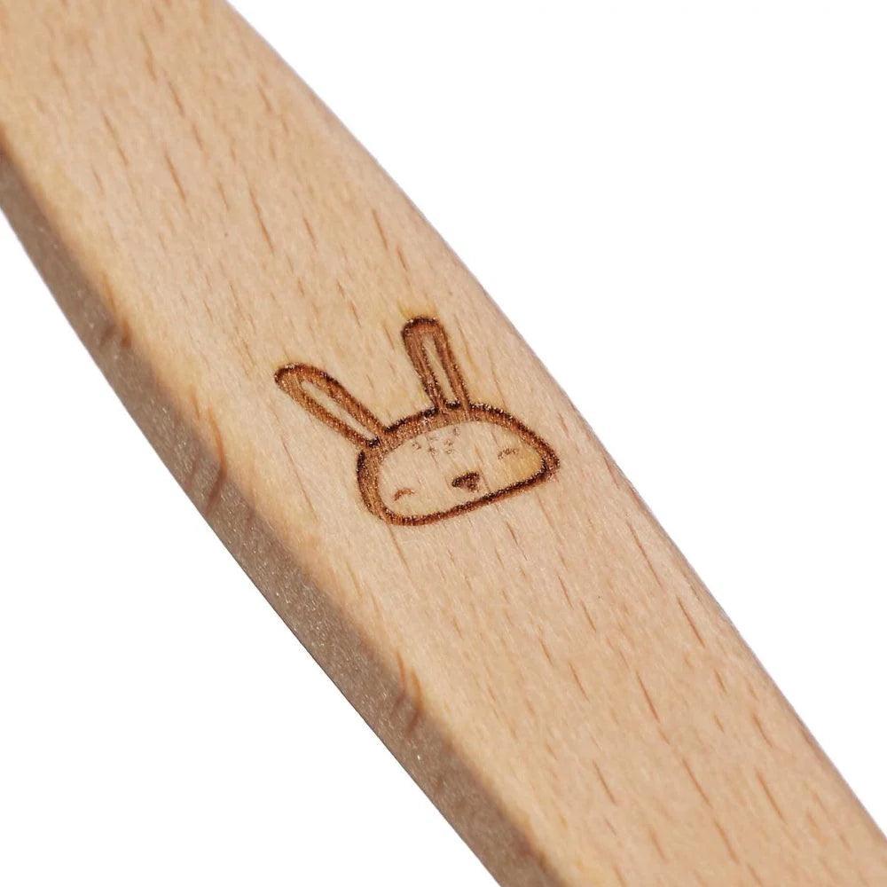 Kids 100% Plant-Based Beech Wood Toothbrush - Rabbit - Red - The Friendly Turtle