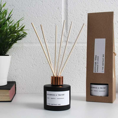natural diffuser next to packaging