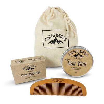 sustainable mens hair gift set from rugged nature