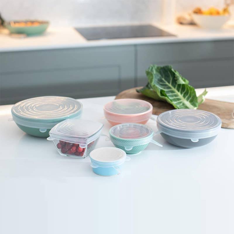 silicone stretch lids in a kitchen