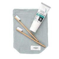 dusty int small drawstring bag with dental care products