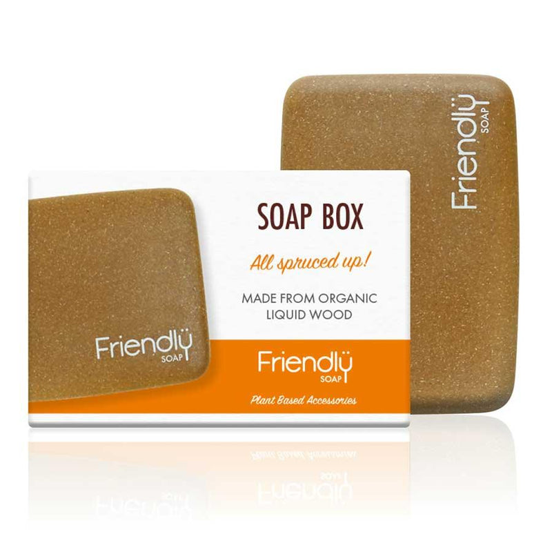 friendly soap soap box next to packaging