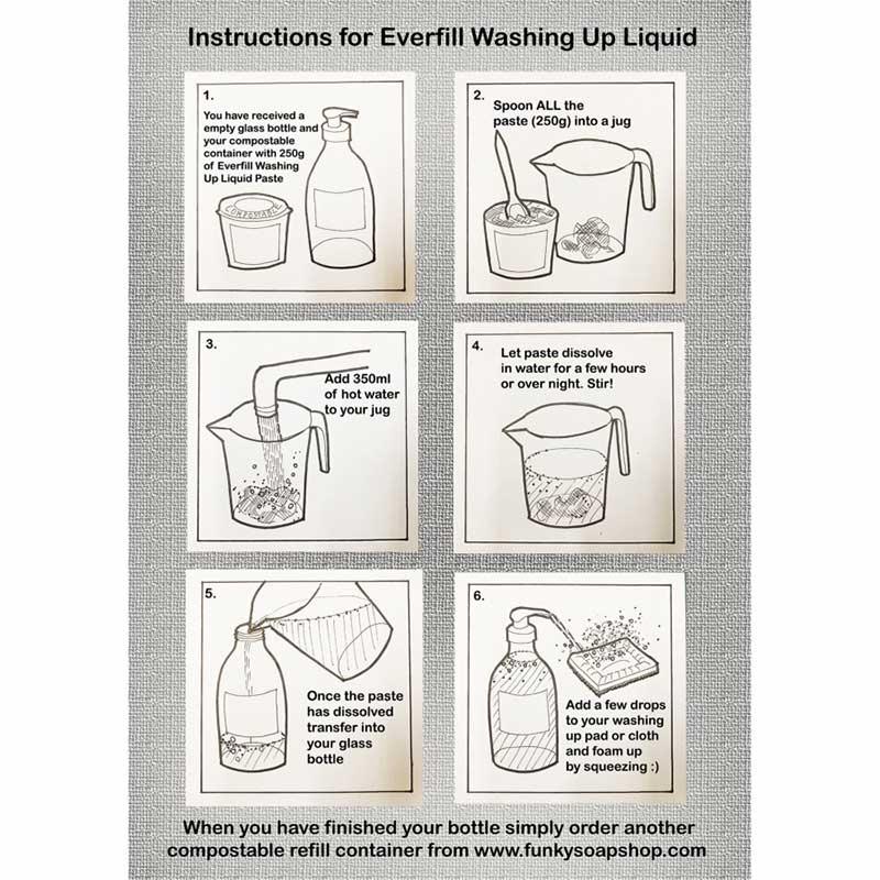 everfill washing up liquid paste instructions