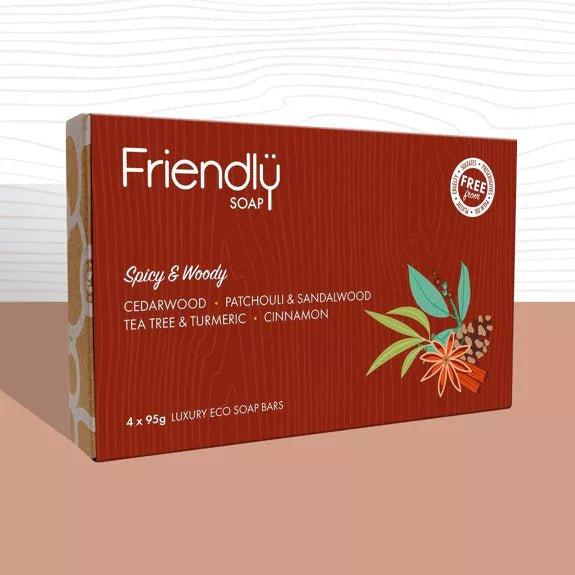 Vegan Soap Gift Selection 4 Pack - Spicy & Woody - The Friendly Turtle