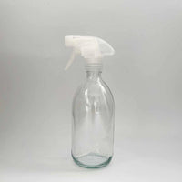 clear glass spray bottle with clear trigger spray
