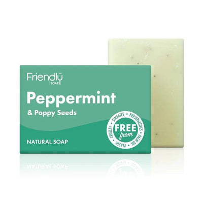 Friendly Peppermint & Poppy Seeds Natural Soap Bar - The Friendly Turtle